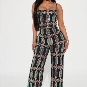Sequin Pants Set